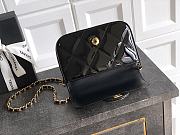 Mini flap bag with top handle, Metallic mirror calfskin Size 18x4.5x13cm - 5