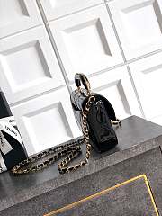 Mini flap bag with top handle, Metallic mirror calfskin Size 18x4.5x13cm - 2