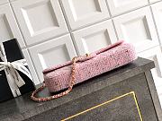 Chanel Large flap bag with top handle Tweed & gold metal pink Size 12x29x5cm - 6