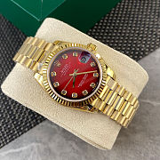 Rolex Datejust 31 Gold - Red Ombré Dial, Diamond Bezel - 2
