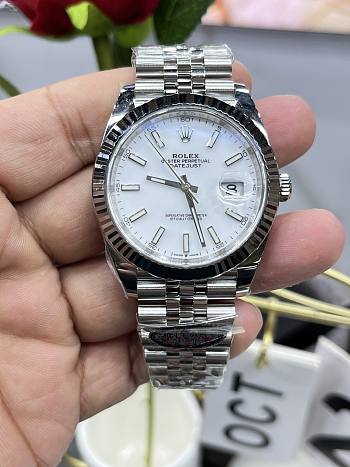 Rolex Datejust Clean Factory Green Dial White Watch 