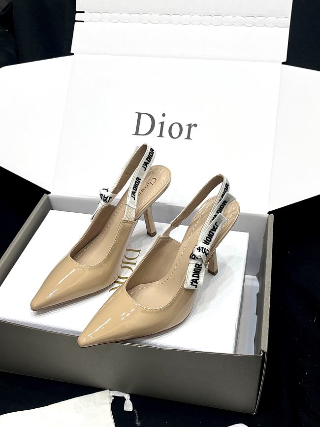 J'Adior Slingback Pump Beige Patent Calfskin 6.5cm - 1