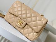 Chanel Classic Mini Flap Bag in Beige Lambskin/ Gold Hardware Size 20x12x6 cm - 1
