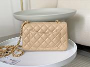 Chanel Classic Mini Flap Bag in Beige Lambskin/ Gold Hardware Size 20x12x6 cm - 2