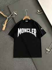Moncler Trendy Printed Letter T-shirt Summer Short Black - 1