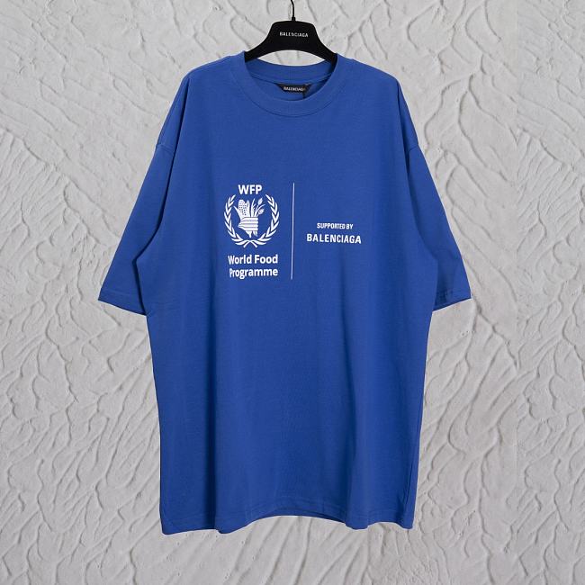 Balenciaga World Food Programme Blue T Shirt  - 1