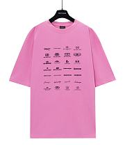 Balenciaga Pink Logo T-shirt in Cotton - 1