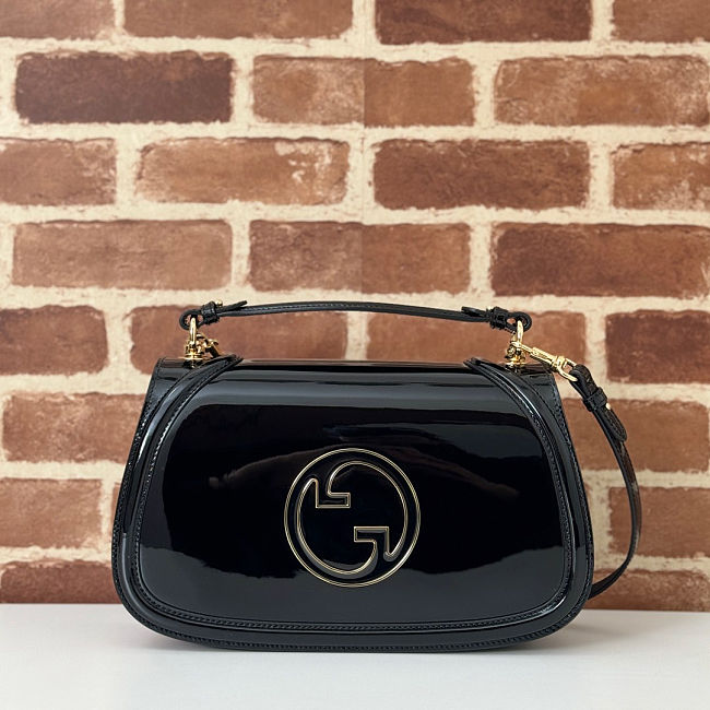 Gucci Blondie chain bag in black patent leather Size 32x7x10cm - 1