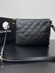 Chanel Black Quilted Caviar Supple Twins Hobo Bag Aged Gold Hardware Size 30x21.5x5cm - 5