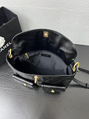 Chanel Black Quilted Caviar Supple Twins Hobo Bag Aged Gold Hardware Size 30x21.5x5cm - 3