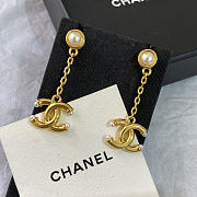 Chanel CC Logo Drop Earrings with Pearls Gold - 5