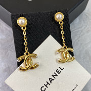 Chanel CC Logo Drop Earrings with Pearls Gold - 4