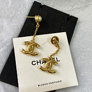 Chanel CC Logo Drop Earrings with Pearls Gold - 2
