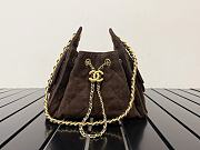 CHANEL 25 Mini Handbag Suede Calfskin & Gold-Tone Metal Dark Brown Size 20x22x12.5cm - 6
