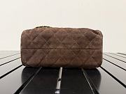 CHANEL 25 Mini Handbag Suede Calfskin & Gold-Tone Metal Dark Brown Size 20x22x12.5cm - 5