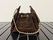 CHANEL 25 Mini Handbag Suede Calfskin & Gold-Tone Metal Dark Brown Size 20x22x12.5cm - 2