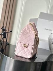 Chanel Light Pink Quilted Leather Small Hobo Bucket Bag Size 30x26x14cm - 6