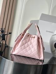Chanel Light Pink Quilted Leather Small Hobo Bucket Bag Size 30x26x14cm - 5