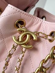 Chanel Light Pink Quilted Leather Small Hobo Bucket Bag Size 30x26x14cm - 3