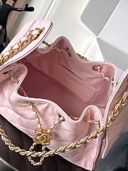 Chanel Light Pink Quilted Leather Small Hobo Bucket Bag Size 30x26x14cm - 2