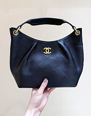 Chanel 26C Small Hobo Black Gold Hardwware Size 24x31x10cm - 6