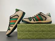 Gucci Men's serigraphy Screener trainer in dark blue and beige 848322 HVKI0 9666 - 2