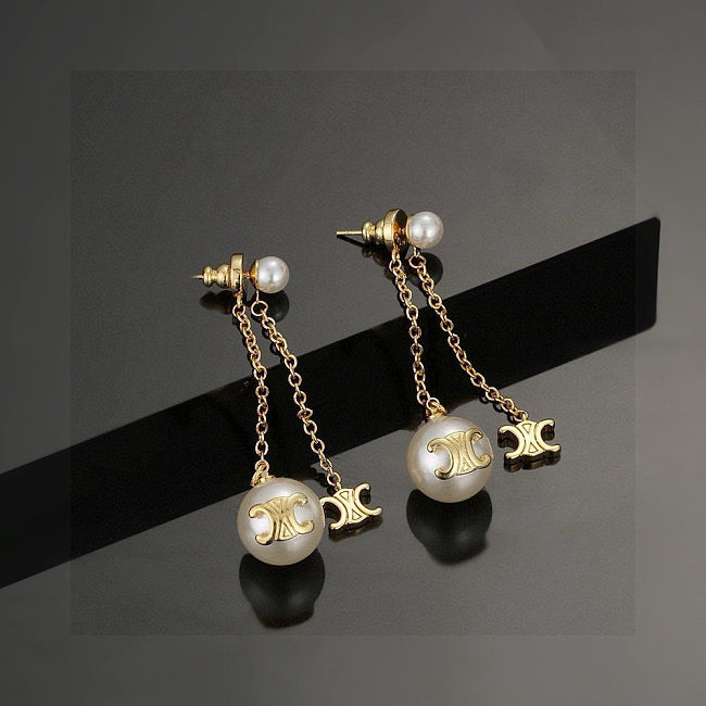 Celine earrings Pearl long pendant - 1