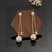 Celine earrings Pearl long pendant - 5