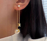 Celine earrings Pearl long pendant - 2