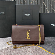 Saint Laurent Kate Chain Wallet in Smooth Leather Brown with Gold Hardware Size 28.5x20x6cm - 1