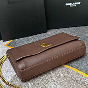 Saint Laurent Kate Chain Wallet in Smooth Leather Brown with Gold Hardware Size 28.5x20x6cm - 5