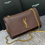 Saint Laurent Kate Chain Wallet in Smooth Leather Brown with Gold Hardware Size 28.5x20x6cm - 3