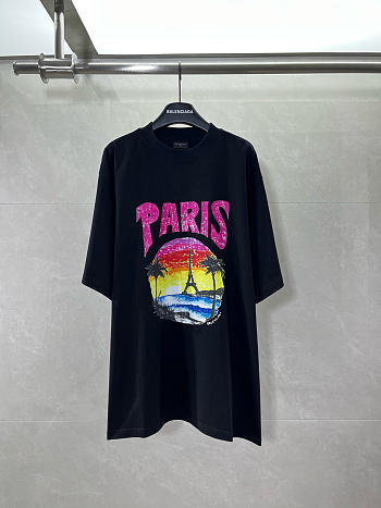 Balenciaga Paris Tropical T-Shirt - Black 