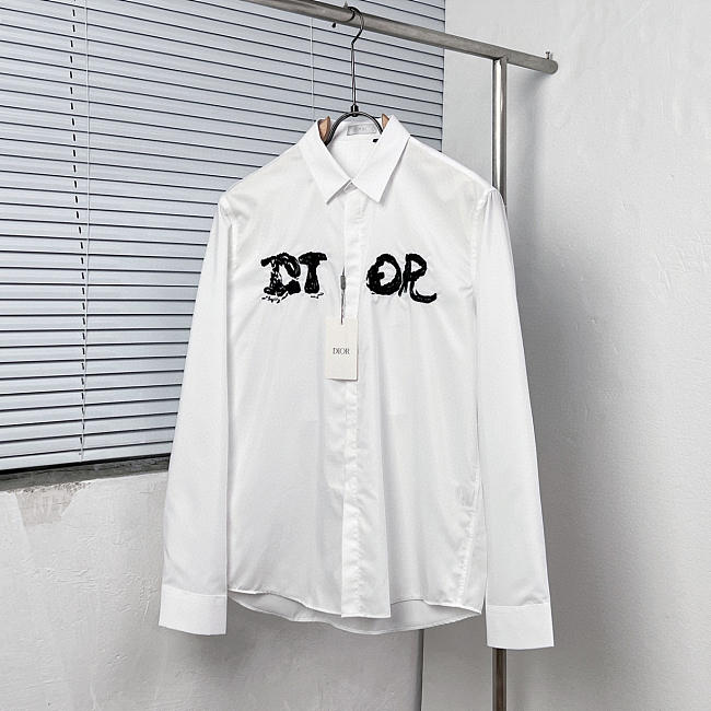 Dior Stylish Embroidery Trendy Shirts White - 1
