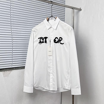 Dior Stylish Embroidery Trendy Shirts White
