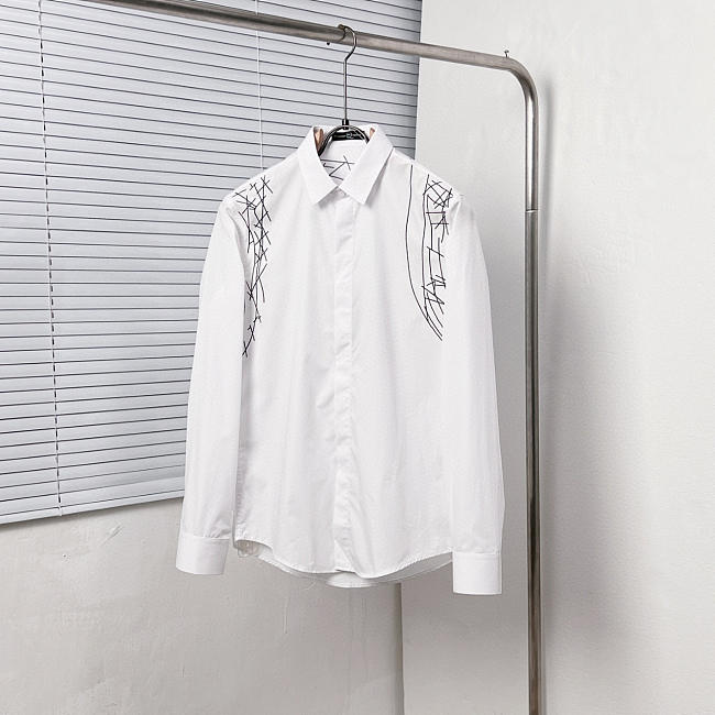 Alexander McQuee Over-the-shoulder embroidered shirt - 1