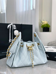 Chanel 25 Small Handbag for Women Grained Light Blue - 6