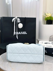 Chanel 25 Small Handbag for Women Grained Light Blue - 5