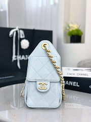 Chanel 25 Small Handbag for Women Grained Light Blue - 4