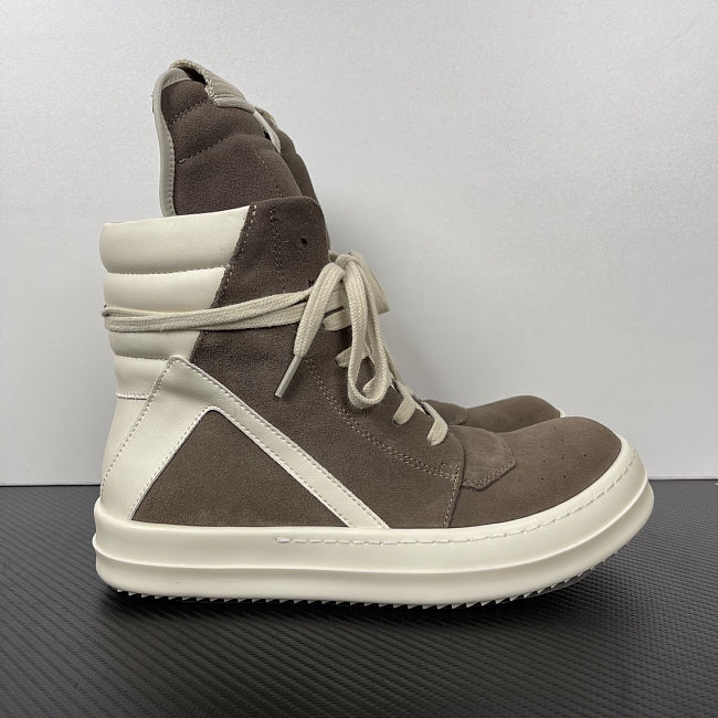 Rick Owens Scarpe Pelle Geobasket Dust & Milk - 1