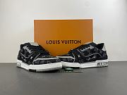 LV Trainer Sneaker Black Monogram-embroidered denim - 1