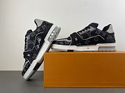 LV Trainer Sneaker Black Monogram-embroidered denim - 3