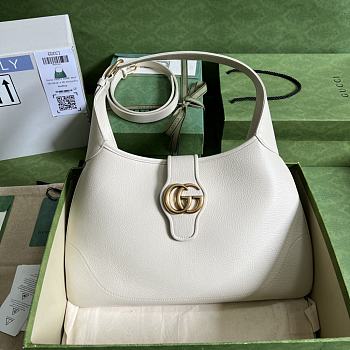 GUCCI Aphrodite medium white leather hobo shoulder bag Size 39x38x2cm