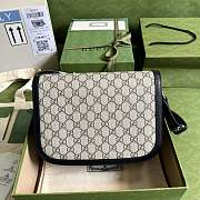  Gucci Horsebit 1955 GG Mini Bag Beige Blue Size 25x18x8cm - 4
