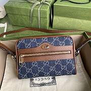 Gucci Ophidia GG Mini Dark Blue And Brown Leather Size 17.5x12x5.5cm - 1