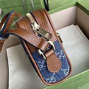 Gucci Ophidia GG Mini Dark Blue And Brown Leather Size 17.5x12x5.5cm - 6