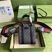 Gucci GG Supreme GG Web Canvas/Leather Mini Tote Bag Black Size 16x 20x 7cm - 1