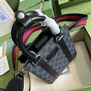 Gucci GG Supreme GG Web Canvas/Leather Mini Tote Bag Black Size 16x 20x 7cm - 6