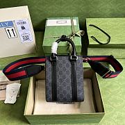 Gucci GG Supreme GG Web Canvas/Leather Mini Tote Bag Black Size 16x 20x 7cm - 5