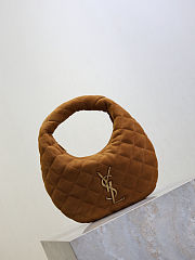 YSL Icarino Mini quilted suede top-handle bag in brown Size 17x13x3cm - 5